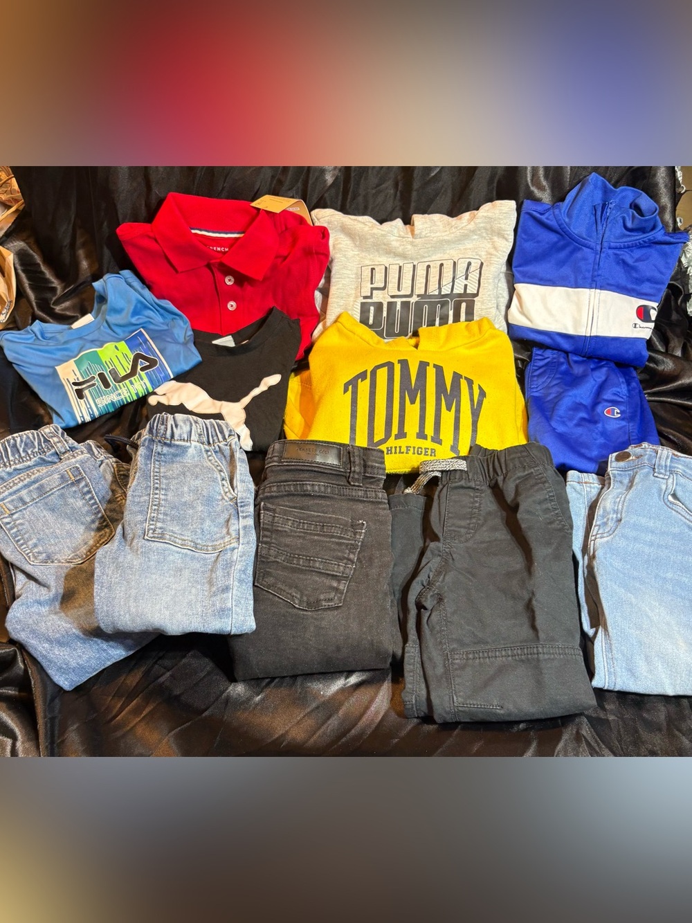 LOT Boys Brand Name Clothing Bundle 11 Pieces Size Medium 8-10 Tommy Puma Fila